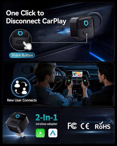 OTTOCAST Mini Pico Wireless CarPlay Adapter with Quick Disconnect Button in Saudi Arabia