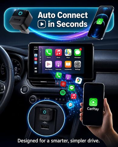 OTTOCAST Mini Pico Wireless CarPlay Adapter with Quick Disconnect Button in Saudi Arabia