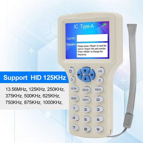LIBO RFID Smart Card Reader Writer NFC 13.56MHz Copier 125KHz Duplicator Programmer Multi-Frequency Decoding Software USB Support with Readable Rewritable RFID Keyfobs Tags in Kuwait