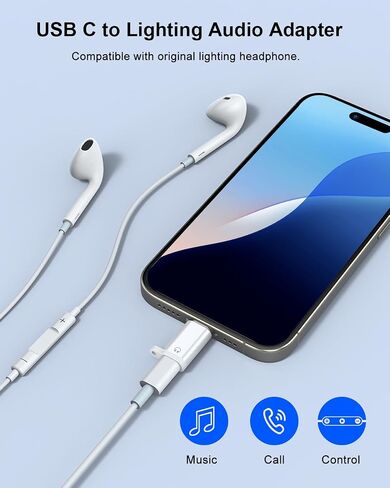 AreMe Headphone Adapter for iPhone Lightning to USB C Audio Adapter in Kuwait