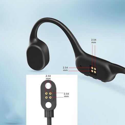 Replacement Charging Cable for Bone Conduction Headphones, Magnetic 4-pin Charger for Bxswtu X7, PSIER S18, Dnniakm X20, NANK Runner 4 and More Bone Conduction Headphones, (2.54mm Pitch) in Kuwait