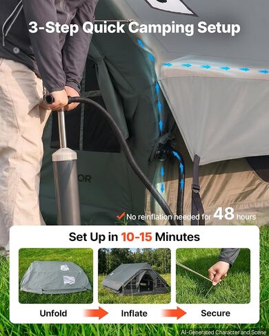 VEVOR Inflatable Tent for Camping 5-8 Person Blow Up Tent with Hand Pump in Kuwait