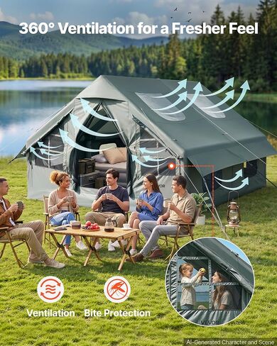 VEVOR Inflatable Tent for Camping 5-8 Person Blow Up Tent with Hand Pump in Kuwait