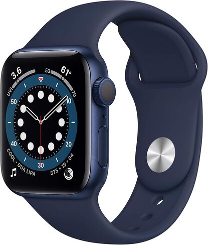 Apple Watch Series 6 (GPS, 40mm) - Blue Aluminum Case with Deep Navy Sport Band (Renewed) in Saudi Arabia