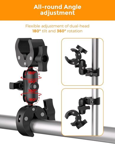 Double Clamp Fan Mount, Fits 0.70-1.57 in Tubes, 360° Adjustable in Saudi Arabia