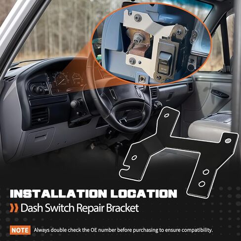 Dash Switch Repair Bracket Anti-Collapse Reinforcement Mount Compatible with Ford F150 F250 F350 Bronco F-Series OBS 1992-1997 Dual Fuel Tank & Back Window Switch Panel Support in Saudi Arabia
