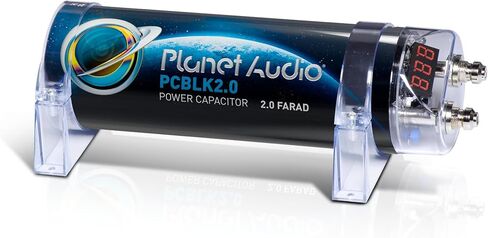 Planet Audio PCBLK2.0 2 Farad Car Capacitor, Energy Storage, Enhanced Bass in Kuwait
