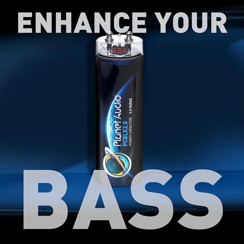 Planet Audio PCBLK2.0 2 Farad Car Capacitor, Energy Storage, Enhanced Bass in Kuwait