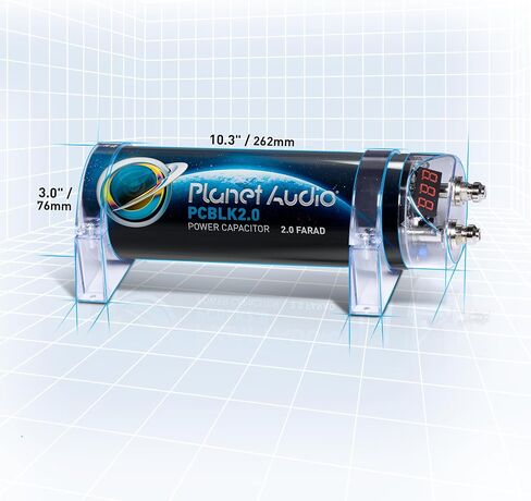 Planet Audio PCBLK2.0 2 Farad Car Capacitor, Energy Storage, Enhanced Bass in Kuwait
