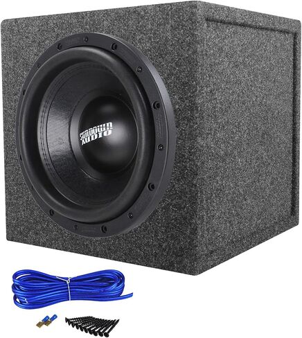 Sundown Audio SA-12 V.3 D2 Bundle: 12 in 3000-Watt Peak/1500-Watt RMS DVC 2 Ohm Car Subwoofer, RS12 1.0 cu ft Sealed MDF Sub Box, Sub Box Installation Wiring Kit, 3-Items in Kuwait