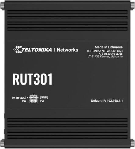 Teltonika RUT301 Industrial Ethernet Router, 5 x Ethernet ports, Compact and Durable Design, Secure VPN, USB in Kuwait
