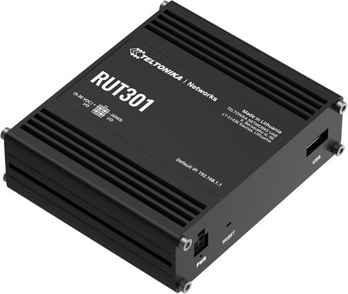 Teltonika RUT301 Industrial Ethernet Router, 5 x Ethernet ports, Compact and Durable Design, Secure VPN, USB in Kuwait