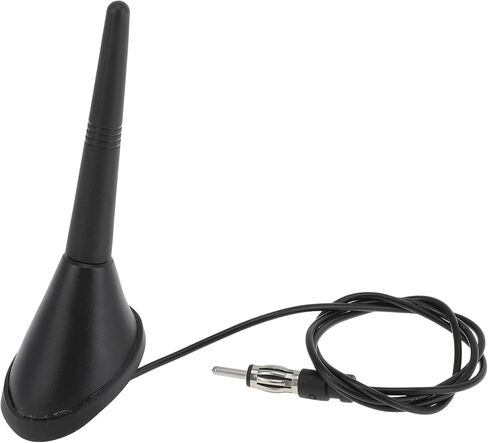 1 Pc AM/FM Radio Signal Antenna Mount 3.5" Car Radio Aerial with 19.7" Cable Black Rubber ABS Metal in Kuwait