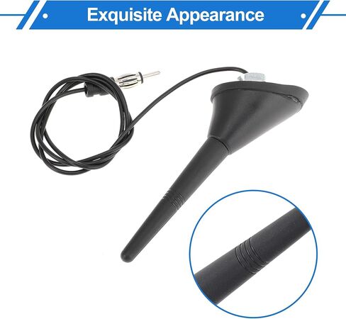 1 Pc AM/FM Radio Signal Antenna Mount 3.5" Car Radio Aerial with 19.7" Cable Black Rubber ABS Metal in Kuwait