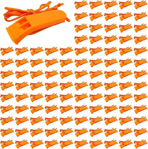 Garfunkel 120 Pcs Safety Whistles Bulk with Lanyards Emergency Whistles Orange Survival Whistles Loud Sound for Outdoor Sports Camping Hiking Kayaking Hunting Emergency Rescue in Kuwait
