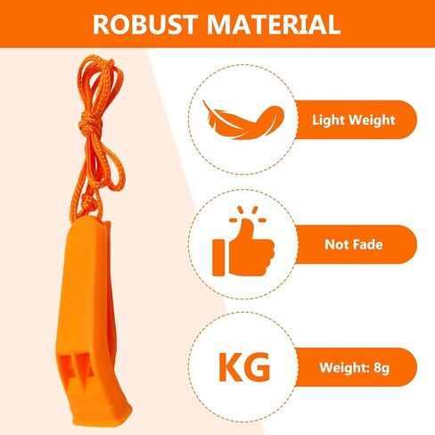 Garfunkel 120 Pcs Safety Whistles Bulk with Lanyards Emergency Whistles Orange Survival Whistles Loud Sound for Outdoor Sports Camping Hiking Kayaking Hunting Emergency Rescue in Kuwait