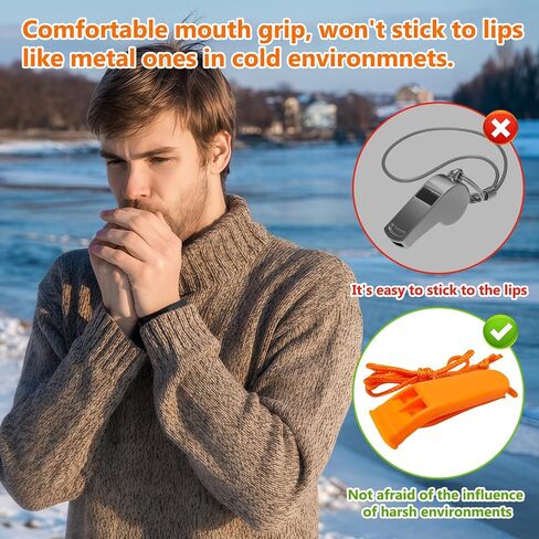 Garfunkel 120 Pcs Safety Whistles Bulk with Lanyards Emergency Whistles Orange Survival Whistles Loud Sound for Outdoor Sports Camping Hiking Kayaking Hunting Emergency Rescue in Kuwait