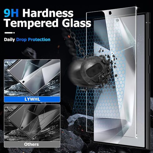 LYWHL 3 Pack for Samsung Galaxy S24 Ultra Tempered Glass Screen Protector with Easy Installation Frame, Sensitive Touch & Fingerprint Unlock, Military Grade Shatterproof Durable Bubble Free in Kuwait