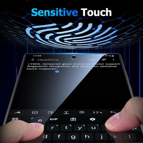 LYWHL 3 Pack for Samsung Galaxy S24 Ultra Tempered Glass Screen Protector with Easy Installation Frame, Sensitive Touch & Fingerprint Unlock, Military Grade Shatterproof Durable Bubble Free in Kuwait