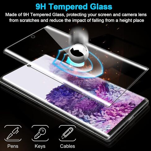 3 Pack Galaxy S20 Plus Screen Protector, HD Clear Tempered Glass, Fingerprint Unlock, 3D Curved, Scratch Resistant, No Bubble for Samsung Galaxy S20 Plus 5G Glass Screen Protector in Kuwait
