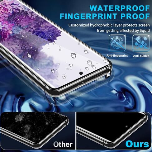 3 Pack Galaxy S20 Plus Screen Protector, HD Clear Tempered Glass, Fingerprint Unlock, 3D Curved, Scratch Resistant, No Bubble for Samsung Galaxy S20 Plus 5G Glass Screen Protector in Kuwait