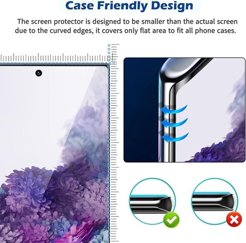 3 Pack Galaxy S20 Plus Screen Protector, HD Clear Tempered Glass, Fingerprint Unlock, 3D Curved, Scratch Resistant, No Bubble for Samsung Galaxy S20 Plus 5G Glass Screen Protector in Kuwait
