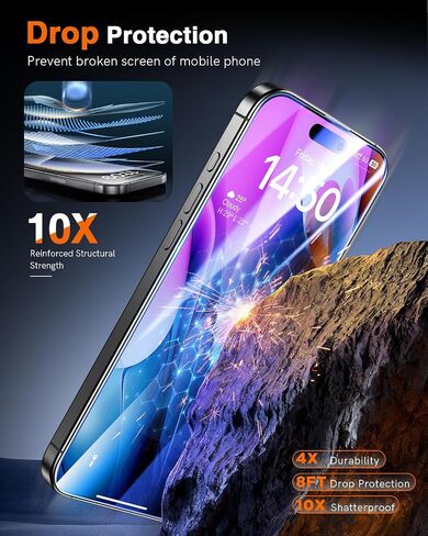 LK 3 Pack for iPhone 15 Pro Screen Protector [Auto-Dusting 0 Bubble] in Kuwait