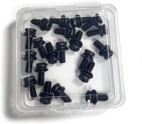 30 قطعة براغي تثبيت على الحائط للتلفزيون - طقم براغي وغسالات M4x10mm متوافقة مع VESA لشاشة 75x75/100x100 مم/دعامات تثبيت التلفزيون، رأس فيليبس أسود in Saudi Arabia