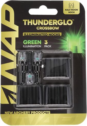 New Archery Products New Archery Products Thunderglo Half Moon Crossbow Led Illuminated Auto Turn-On Arrow Nocks - Green (3 Pack) in Saudi Arabia