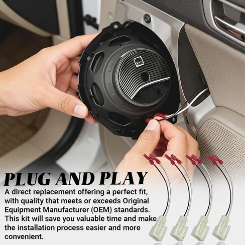 Car Door Speaker Harness Adapter, Audio Bass Speaker Wiring Harness, Stereo Plug Adapter, Subwoofer Wire Modification Cable Conversion Accessories, Compatible with Mitsubishi Subaru (4PCS) in Saudi Arabia