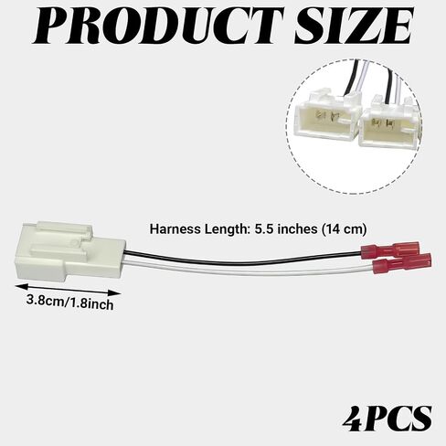 Car Door Speaker Harness Adapter, Audio Bass Speaker Wiring Harness, Stereo Plug Adapter, Subwoofer Wire Modification Cable Conversion Accessories, Compatible with Mitsubishi Subaru (4PCS) in Saudi Arabia