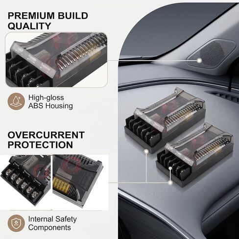 300 Watts 2 Way Crossover, 2Pcs Passive Crossover for Car Audio Tweeter & Speaker, Car Audio Crossover, Universal Heat Dissipation, 2-Way Speaker Frequency Divider in Saudi Arabia