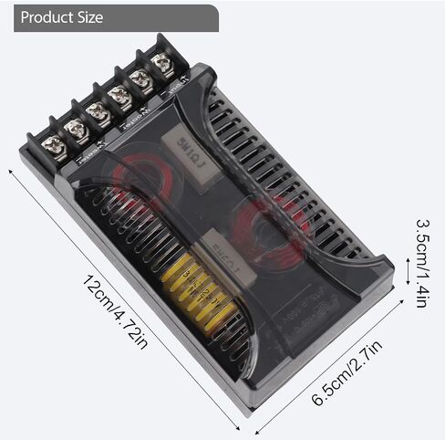 300 Watts 2 Way Crossover, 2Pcs Passive Crossover for Car Audio Tweeter & Speaker, Car Audio Crossover, Universal Heat Dissipation, 2-Way Speaker Frequency Divider in Saudi Arabia