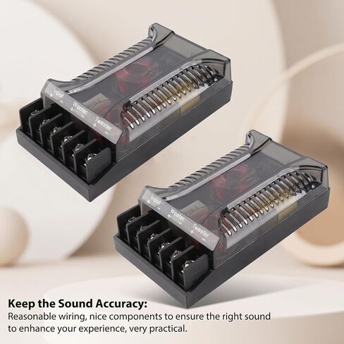 300 Watts 2 Way Crossover, 2Pcs Passive Crossover for Car Audio Tweeter & Speaker, Car Audio Crossover, Universal Heat Dissipation, 2-Way Speaker Frequency Divider in Saudi Arabia
