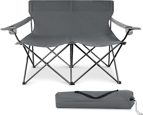Joyfair Double Camping Beach Chair, Folding Camp Loveseat for Adults (Blue) in Kuwait