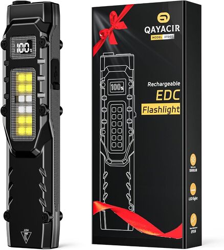 EDC Flat Flashlight Rechargeable - 1100 Lumens LED Flash Light with 9 Modes in Kuwait