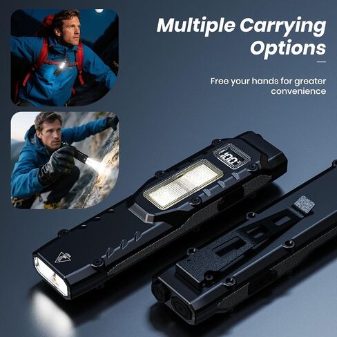 EDC Flat Flashlight Rechargeable - 1100 Lumens LED Flash Light with 9 Modes in Kuwait