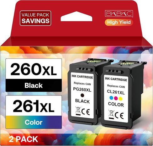 PG-260 XL CL-261 XL Ink Cartridges Replacement for Canon 260XL and 261XL Remanufactured Ink Cartridge Compatible with TS5320 TR7020 TS6420 TS5300 TS6400 TS6420a TR7022 (Black and Tricolor,2-Pack) in Kuwait
