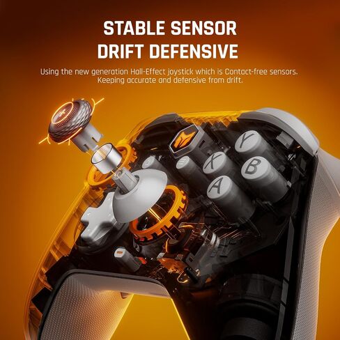 BIGBIG WON Gale Hall Wireless Controllers Motion Control, Hall Joysticks&Triggers, 3 Pairs of Thumbsticks, PC App Game Controllers for Switch/PC/iOS/Android Gaming Controller (HS-GaleHall-Grey) in Saudi Arabia