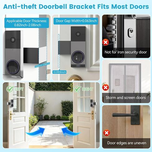 Anti-Theft Video Doorbell Mount for Eufy E340 / Wyze Duo Camera Doorbell in Saudi Arabia