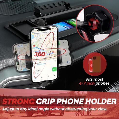 Mixsuper Liner Dash Tray Phone Mount for Toyota Tundra 2022-2025 2026 / Sequoia 2023-2025 2026, Center Console Table Storage Tray Dashboard Phone Holder Cradle for Toyota Tundra Accessories in Kuwait