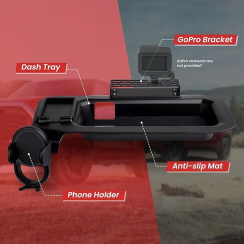 Mixsuper Liner Dash Tray Phone Mount for Toyota Tundra 2022-2025 2026 / Sequoia 2023-2025 2026, Center Console Table Storage Tray Dashboard Phone Holder Cradle for Toyota Tundra Accessories in Kuwait