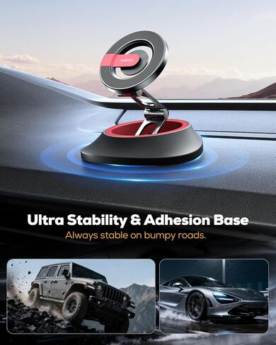 Nulaxy MagSafe Phone Stand for Car Dashboard with Foldable Rotating Base in Kuwait