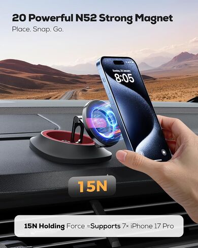 Nulaxy MagSafe Phone Stand for Car Dashboard with Foldable Rotating Base in Kuwait