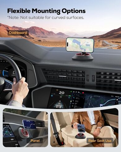 Nulaxy MagSafe Phone Stand for Car Dashboard with Foldable Rotating Base in Kuwait