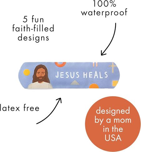 Be A Heart Jesus Heals Bandages for Kids Latex Free (2 Tins, 80ct) in Saudi Arabia