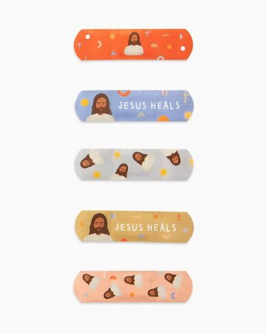 Be A Heart Jesus Heals Bandages for Kids Latex Free (2 Tins, 80ct) in Saudi Arabia