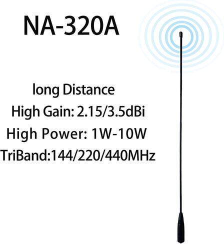 NA-320A Tri Band SMA-Female Antenna 17.7 inches 144/220/440MHz High Gain Walkie Talkie Antenna Compatible with UV-17 DM-1701A UV-32 DM-32 UV-82 UV-5R UV5-RH UV-5RM BF-888S Radio Accessories(2Packs) in Saudi Arabia