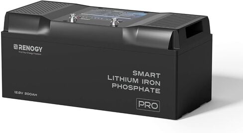 Renogy 12V 200Ah Bluetooth Self-Heating Lithium LiFePO4 Deep Cycle Battery, 5000+Deep Cycles, dust-Proof IP67, Backup Power for RV, Cabin, and Marine Applications-Pro Series in Kuwait