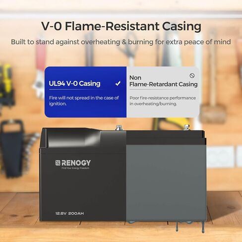 Renogy 12V 200Ah Bluetooth Self-Heating Lithium LiFePO4 Deep Cycle Battery, 5000+Deep Cycles, dust-Proof IP67, Backup Power for RV, Cabin, and Marine Applications-Pro Series in Kuwait